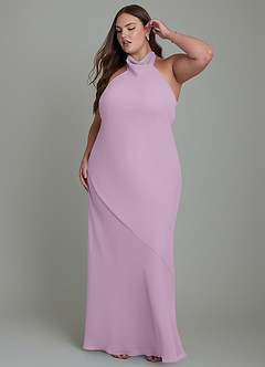 Azazie Velli Bridesmaid Dresses Wisteria Mermaid High Neck Chiffon Dress image11