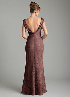 Azazie Kieryn Brautjungfernkleider Meerjungfrau-Linie Plissee Blumen-Burnout Kleid Espresso image7