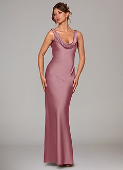Azazie Rylina Bridesmaid Dresses Vintage Mauve Mermaid Stretch Satin Dress image4