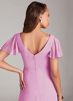 Azazie Soren Brautjungfernkleider A-Linie Gestreift Chiffon Kleid Bonbonrosa image7