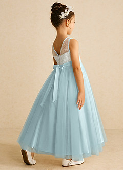 Azazie Tay Flower Girl Dresses Mist A-Line Sequins Tulle Dress image5