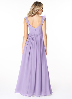 Azazie Stassie Bridesmaid Dresses Lilac A-Line Sweetheart Ruched Chiffon Dress image2