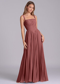 Azazie Mina Bridesmaid Dresses Amethyst A-Line Pleated Chiffon Dress image5