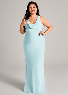 Azazie Rylina Bridesmaid Dresses Sea Glass Mermaid Pleated Chiffon Dress image10