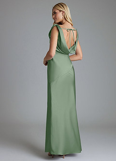 Azazie Adelyn Final Sale Matcha Mermaid Pleated Stretch Satin Dress image3