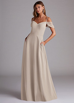 Azazie Marley Bridesmaid Dresses Frost A-Line Off the Shoulder Chiffon Convertible Dress image1