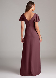 Azazie Soren Bridesmaid Dresses Sangria A-Line Ruched Chiffon Dress image2