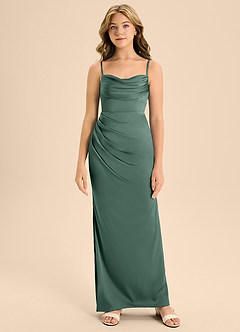 Azazie Mai Junior Eucalyptus A-Line Sweetheart Neckline Stretch Satin Dress image5