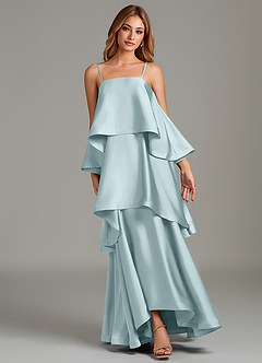 Azazie Azalea Bridesmaid Dresses Mist A-Line Ruched Stretch Satin Dress image6