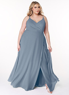 Azazie Lennon Bridesmaid Dresses Twilight A-Line Lace Chiffon Dress image9