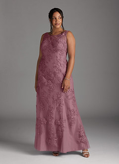 Azazie Whilhelmina Mother of the Bride Dresses Vintage Mauve Mermaid Lace Chiffon Dress image10