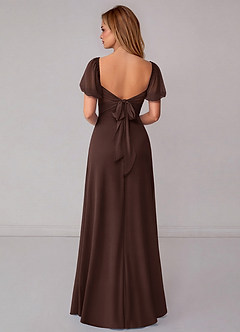 Azazie Fatima Bridesmaid Dresses Ganache A-Line with Pockets Chiffon Dress image5
