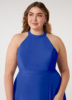 Azazie Clarice Bridesmaid Dresses Royal Blue A-Line Halter Chiffon Dress image13