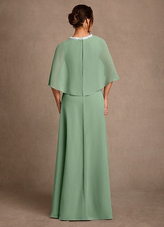 Azazie Winnifred Suknie dla Matki Panny Młodej Linia A Zroszony Szyfon Długość podłogi Sukienka image3