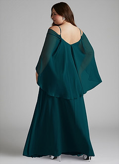 Azazie Cienna Jurken voor bruidsmeisjes Jurk van Chiffon met A-Lijn Off the Shoulder Pijnboom image8