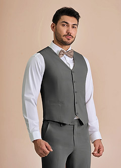 front William Carvão Colete de terno