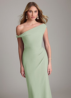 Azazie Emerson 신부 들러리 드레스 쉬스 오프 더 숄더 쉬폰 바닥 길이 드레스 image2