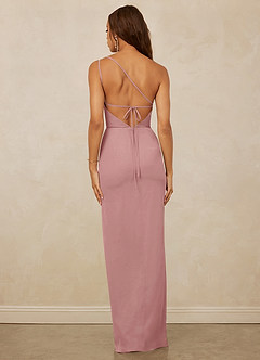 Christian Siriano Bridal for Azazie 1003 Bridesmaid Dresses Dusty Rose Sheath One Shoulder Chiffon Dress image2