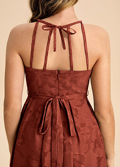 Azazie Arianthe Junior Linia A Pofałdowany Kwiatowe wypalenie Długość podłogi Młodsza druhna Sukienka image7