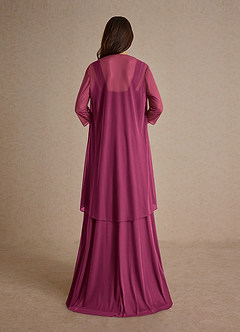 Azazie Clinton Mother of the Bride Dresses Mulberry A-Line Pleated Mesh Dress image3