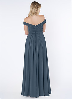 Azazie Audrianna Bridesmaid Dresses Neptune A-Line Off-The-Shoulder Gathered Chiffon Convertible Dress image7