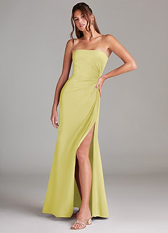 Azazie Aliani Bridesmaid Dresses Lemon Sorbet Sheath Strapless Chiffon Convertible Dress image4