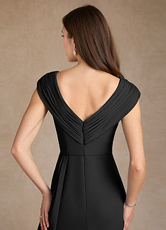 Azazie Bronson Mother of the Bride Dresses Black A-Line Pleated Chiffon Dress image6