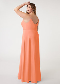 Azazie Daenerys Bridesmaid Dresses Sunset A-Line Cowl Chiffon Dress image11