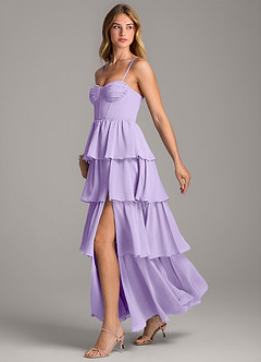 Azazie Alanna Bridesmaid Dresses Lilac A-Line Sweetheart Neckline Chiffon Dress image4