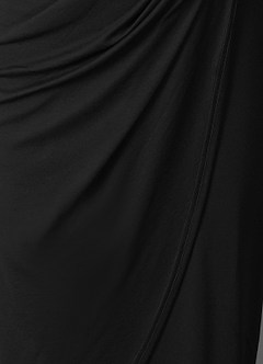Robe Noir Tulipe Décolletée Asymétrique image7