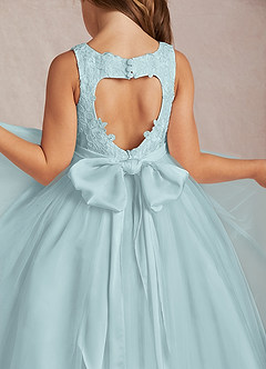 Azazie Calla Flower Girl Dresses Mist Ball-Gown Lace Tulle Dress image4