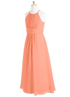 Azazie Bonnie Junior Sunset A-Line Pleated Chiffon Dress image7