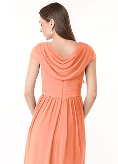 Azazie Organa Brautjungfernkleider A-Linie Plissee Chiffon Kleid Sonnenuntergang image6
