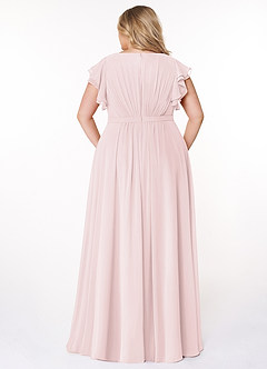 Azazie Daphne Modest Bridesmaid Dresses A-Line Ruffled Chiffon Floor-Length Dress image2