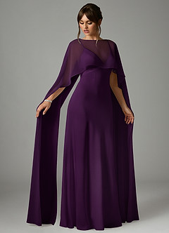 Azazie Stefania Robes de demoiselle d'honneur Robe Trapèze en Satin extensible Grain De Raisin image3