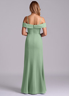 Azazie Luciana Bridesmaid Dresses Matcha Sheath Off the Shoulder Chiffon Convertible Dress image2