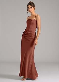 Azazie Debby Bridesmaid Dresses Auburn Mermaid Strapless Stretch Satin Convertible Dress image6