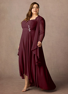 Azazie Anne Mother of the Bride Dresses Cabernet Sheath Sweetheart Sequins Lace Dress image13