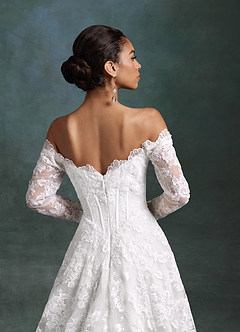 Azazie Skylar Wedding Dresses Diamond White A-Line Sweetheart Neckline Lace Dress image6