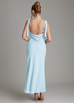 Azazie Luddie Bridesmaid Dresses Sky Blue Mermaid Bow Chiffon Dress image5