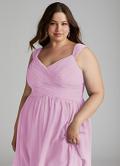 Azazie Angie Brautjungfernkleider A-Linie Korsett Chiffon Kleid Bonbonrosa image16