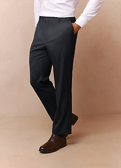 front Savile Charcoal Wool Blend Dress Pants