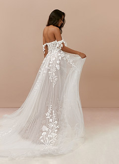 Azazie Evergarden Final Sale Diamond White Cocoa A-Line Sequins Tulle Dress image2