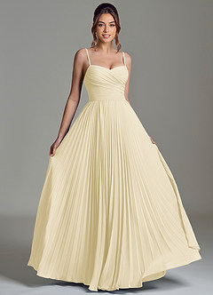 Azazie Catie Brautjungfernkleider A-Linie Herzausschnitt Chiffon Kleid Zitronensorbet image3