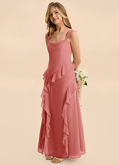 Azazie Sloane Junior Antique Rose A-Line Sweetheart Neckline Chiffon Dress image1