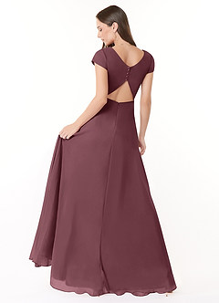 Azazie Hainsly Bridesmaid Dresses Sangria A-Line Sweetheart Neckline Chiffon Dress image4