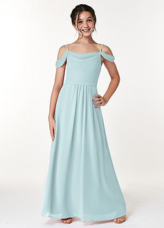 Azazie Alivia Junior Mist A-Line Off the Shoulder Chiffon Dress image1