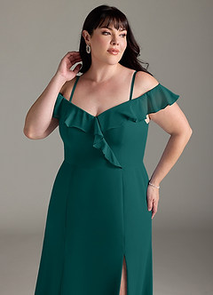 Azazie Sophie Bridesmaid Dresses Peacock A-Line Off the Shoulder Chiffon Convertible Dress image12