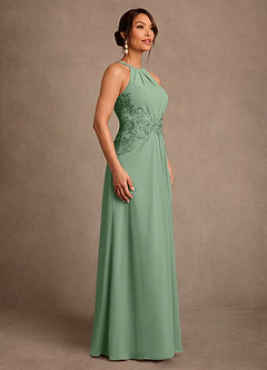 Azazie Georgie Mother of the Bride Dresses Matcha A-Line Lace Chiffon Dress image2