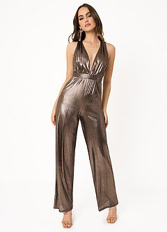 Cheryl Bronze Cross Back Jumpsuit image1